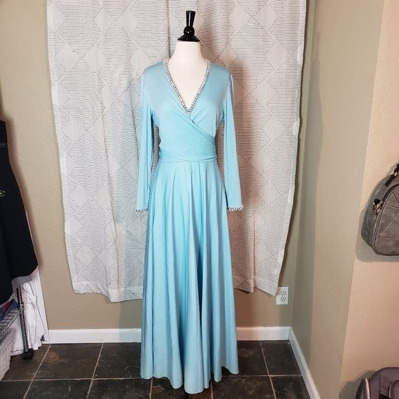 Victoria Royal Ltd Dresses & Skirts - Victoria Royal Ltd ~ Blue Beaded Gown ~ Size 16